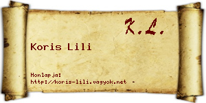 Koris Lili névjegykártya